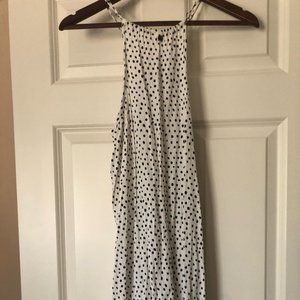 Billabong cream and black mini polka dot halter dress Size M
